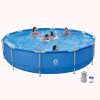 AVENLI POOL ROUND STEEL FRAME POOL 4.20MX84CM INCL FILTER PUMP 530GAL