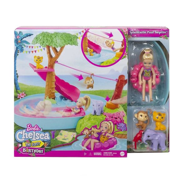 BARBIE GTM85 BARBIE BIRTHDAY SURPRISE CHELSEA JUNGLE RIVER PLAY SET