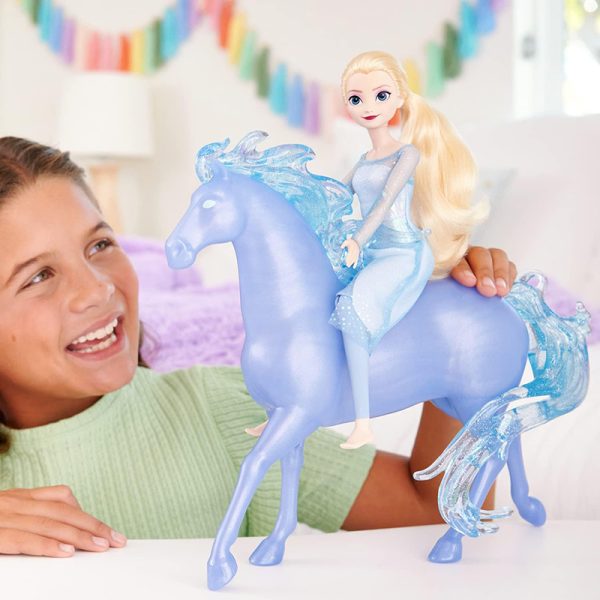 DISNEY PRINCESS FROZEN ELSA DOLL & HORSE-SHAPED WATER NOKK INSPIRED BY DISNEY FROZEN 2 HLW58 - Image 2