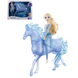 DISNEY PRINCESS FROZEN ELSA DOLL & HORSE-SHAPED WATER NOKK INSPIRED BY DISNEY FROZEN 2 HLW58
