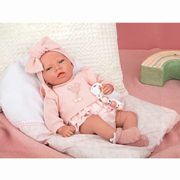 ARIAS REBORN DOLL 40 CM ALBA PINK W/ CUSHION