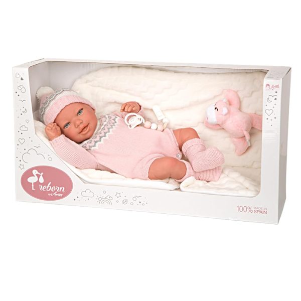 ARIAS REBORN DOLL 45 CM ANAIS W/BLANKET & SOFT TOY