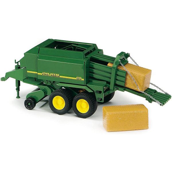 BRUDER JOHN DEERE PRESS A BALL TRAILER