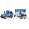 BRUDER LAND ROVER DEFENDER POLICE VEHICLE , HORSE TRAILER, HORSE &POLICEMAN