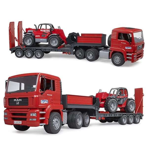 BRUDER MAN TGA TRUCK WITH LOADER TRAILER & MANITOU TELEHANDLER - Image 2
