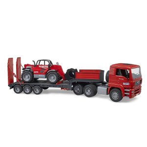 BRUDER MAN TGA TRUCK WITH LOADER TRAILER & MANITOU TELEHANDLER