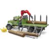 BRUDER MACK GRANITE TIMBER TRANSPORT TRUCK WITH LOADING CRANE, GRAB &  3 LOGS - Image 3