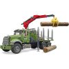 BRUDER MACK GRANITE TIMBER TRANSPORT TRUCK WITH LOADING CRANE, GRAB &  3 LOGS - Image 4