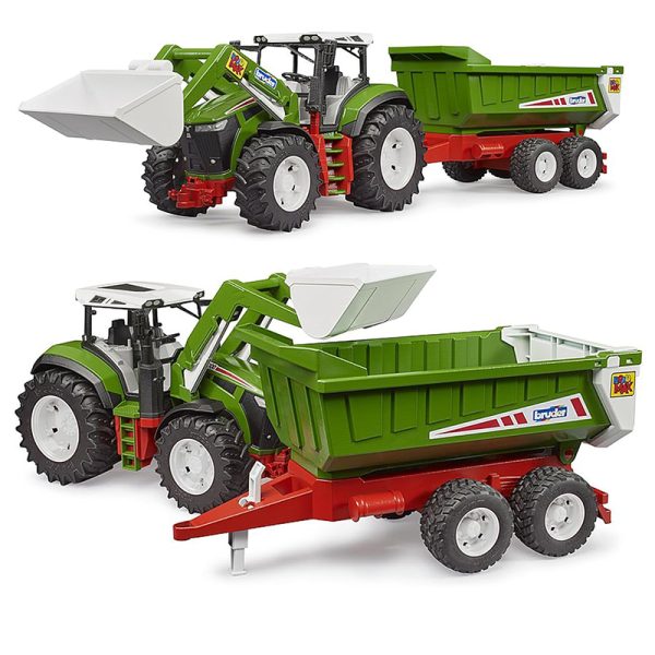 BRUDER ROADMAX TRACTOR WITH FRONT LOADER & REAR TIPPER - Image 2