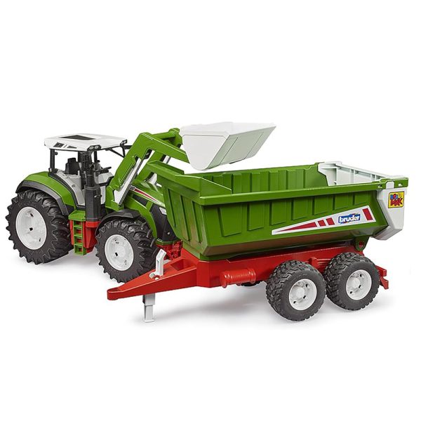 BRUDER ROADMAX TRACTOR WITH FRONT LOADER & REAR TIPPER - Image 3