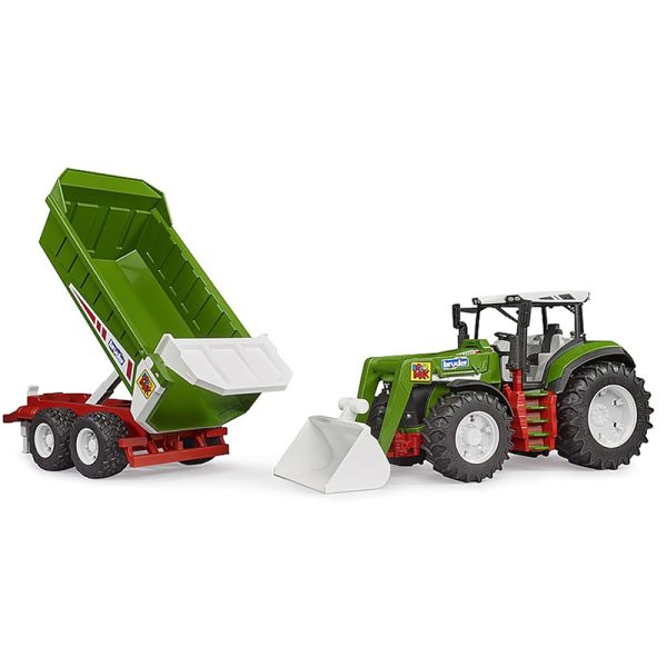 BRUDER ROADMAX TRACTOR WITH FRONT LOADER & REAR TIPPER