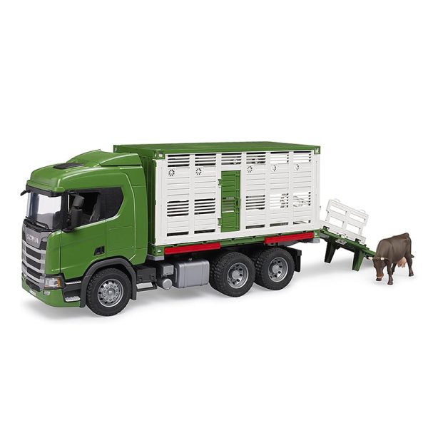 BRUDER SCANIA SUPER 560R CATTLE TRANSPORTATION TRUCK WITH 1 CATTLE