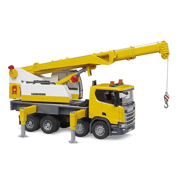 BRUDER SCANIA SUPER 560R LIEBHERR CRANE TRUCK WITH LIGHT & SOUND MODULE - Image 2