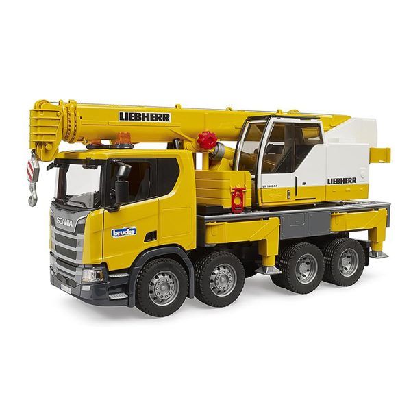 BRUDER SCANIA SUPER 560R LIEBHERR CRANE TRUCK WITH LIGHT & SOUND MODULE - Image 3