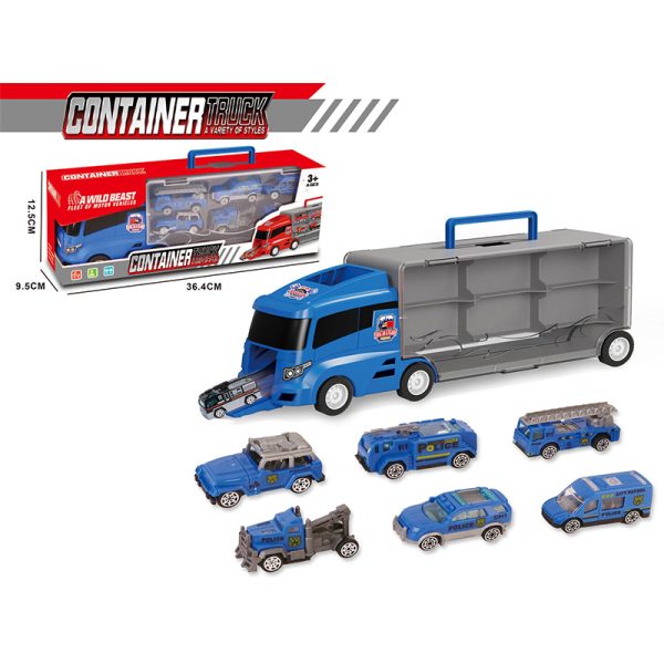 FREE WHEEL TRANSPORT CAR CARRIER  TRUCK W/6PCS CAR - Image 3