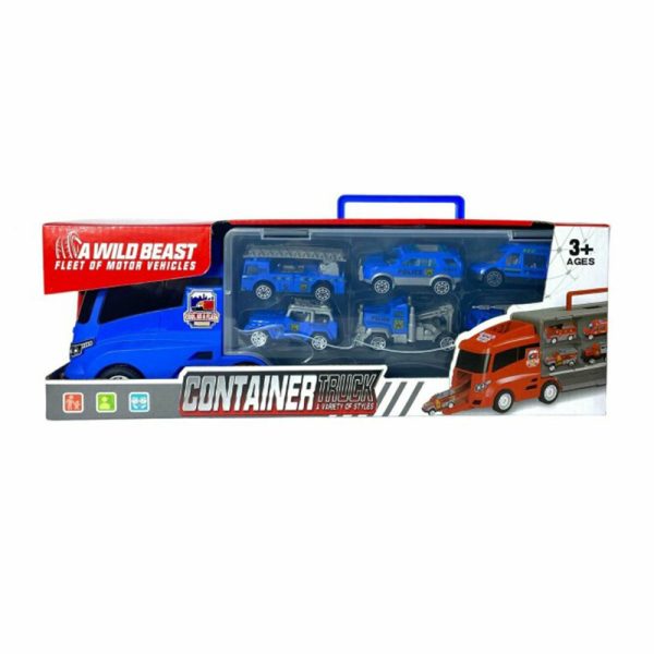 FREE WHEEL TRANSPORT CAR CARRIER  TRUCK W/6PCS CAR - Image 4