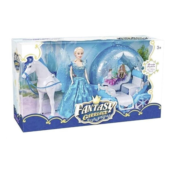 PRINCESS CARRIAGE & DOLL W/SOUND