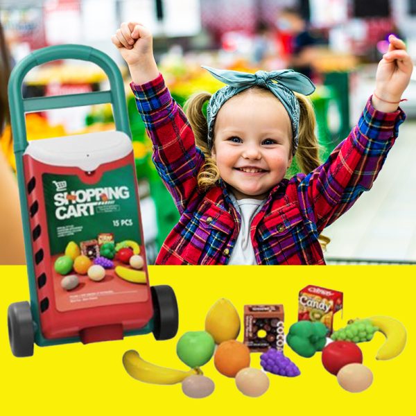 KITCHEN SHOPPING CART & FOOD PLAY SET - Image 2