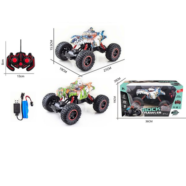 1:12 R/C ROCK CRAWLER CAR(4CH)W/LIGHT & BATTERY & USB LINE(2 COLOURS)