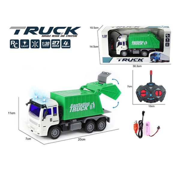 1:30 R/C SANITATION TRUCK (4CH) W/LIGHT  & USB