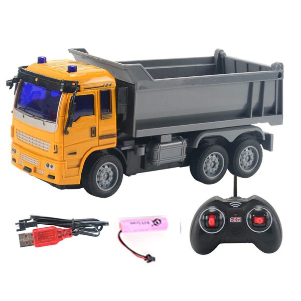 1:30 R/C  DUMP TRUCK VEHICLE (4CH) W/LIGHT & USB LINE & BATTERY - Image 2