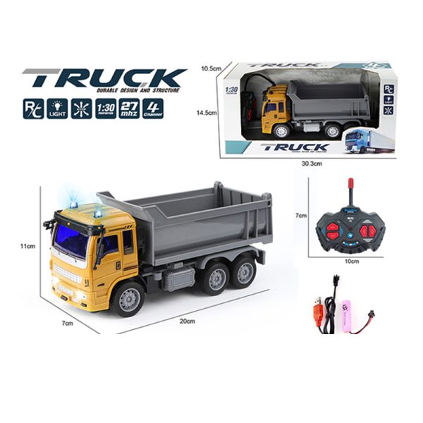 1:30 R/C  DUMP TRUCK VEHICLE (4CH) W/LIGHT & USB LINE & BATTERY