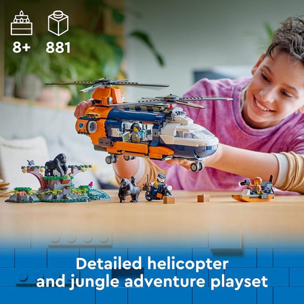 LEGO CITY JUNGLE EXPLORER HELICOPTER AT BASE CAMP - Image 4