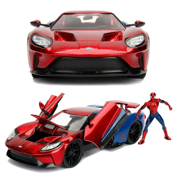 SIMBA MARVEL SPIDERMAN FORD GT 2017 & FIGURE 1:24 DIECAST MO - Image 4