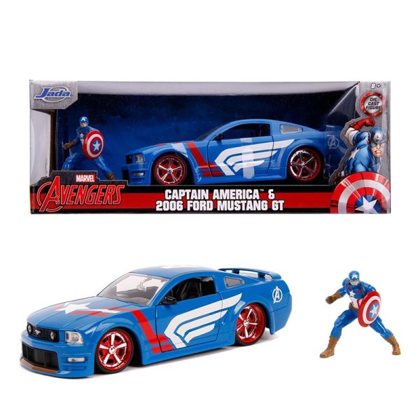 SIMBA MARVEL CAPTAIN AMERICA 2006 FORD MUSTANG 1:24 DIECAST - Image 2