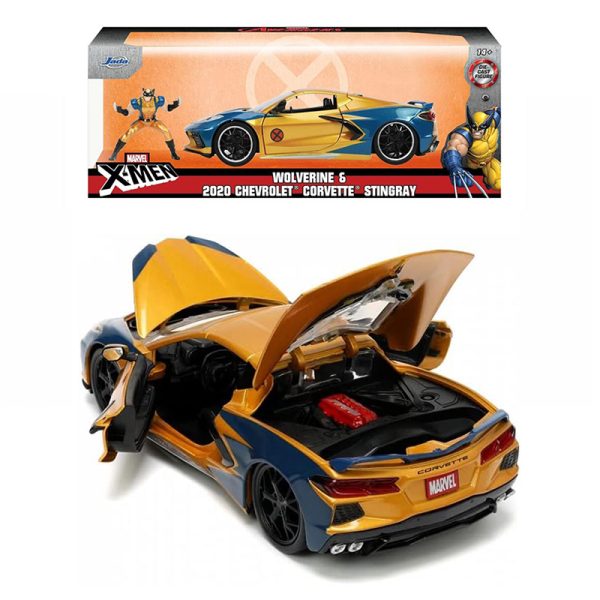 SIMBA MARVEL X MEN WOLVERINE 1:24  DIECAST CHEVY CORVETTE - Image 2