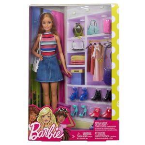 BARBIE DOLL WITH 11 ACCESSORIES
