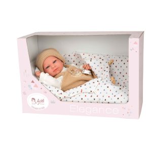ARIAS ELEGANCE 40 CM CRIS BEIGE W/ SLEEPING BAG WEIGHTED DOLLS