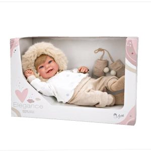 ARIAS ELEGANCE 45 CM ZOE BEIGE W/ MITTENS W/ HAIR WEIGHTED DOLLS