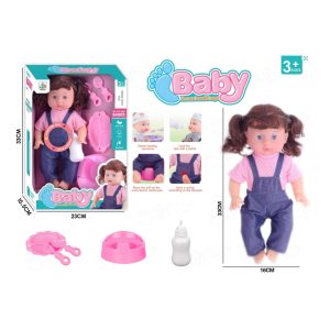 14"DOLL SET W/4 SOUND&DRINKING&PEE