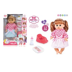 12"DOLL SET W/12 SOUND&DRINKING&PEE&BATTERY