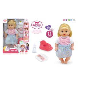 12"DOLL SET W/12 SOUND&DRINKING&PEE&BATTERY