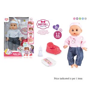 12"DOLL SET W/12 SOUND&DRINKING&PEE&BATTERY